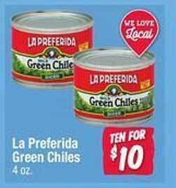 Jewel-Osco La preferida green chiles offer