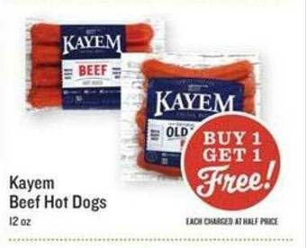 Lowes Foods Kayem beef hot dogs offer