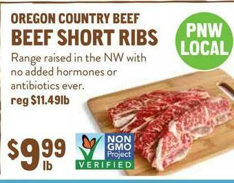 New Seasons Market Oregon Country Beef, Beef Short Ribs offer
