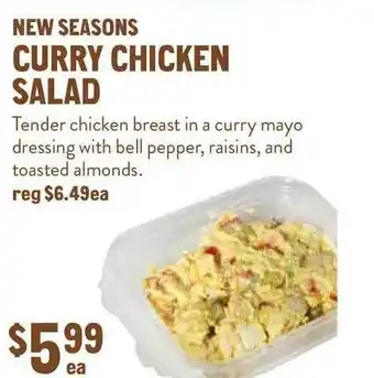 New Seasons Market Curry Chicken Salad offer
