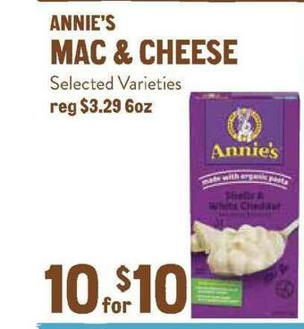 New Seasons Market Annie's Mac & Cheese offer