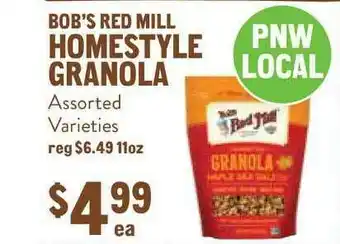 New Seasons Market Bob's Red Mill Homestyle Granola Assorted Varieties offer