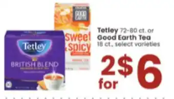 Albertsons Tetley 72-80 ct. or Good Earth Tea offer