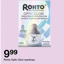 Target Rohto optic glow eyedrops offer