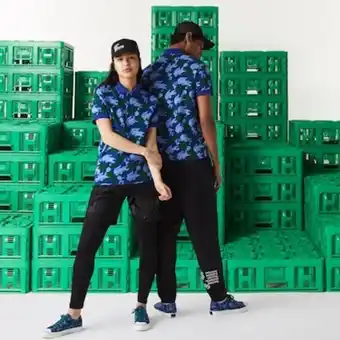 Lacoste Unisex lacoste x minecraft print classic fit organic cotton polo offer