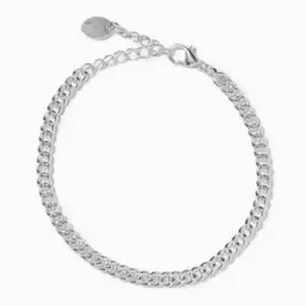 Claire's Silver 3mm curb chain link bracelet offer
