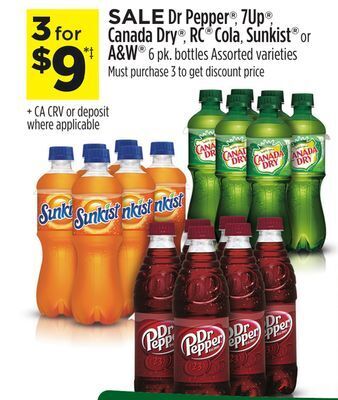 Dollar General Dr pepper®, 7up®, canada dry®, rc® cola, sunkist® or a & w® offer
