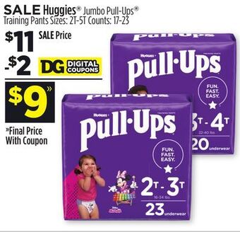 Dollar General Huggies® jumbo pull-ups® training pants offer