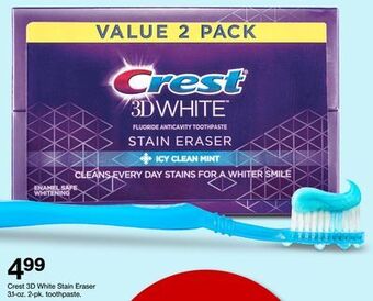 Target Crest 3d white stain eraser 3.1 - oz. 2 - pk. toothpaste. offer