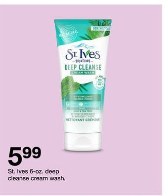 Target St. ives 6-oz. deep cleanse cream wash offer