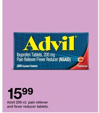 Target Advil 200-ct. pain reliever and fever reducer tablets offer