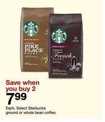 Target Starbucks ground or whole bean coffee offer