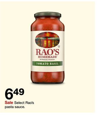 Target Select rao's pasta sauce offer