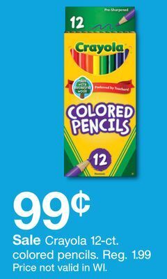 Target Crayola 12-ct. colored pencils offer