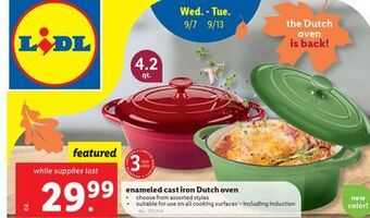 Lidl Enameled cast iron dutch oven offer