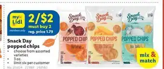 Lidl Snack day popped chips offer