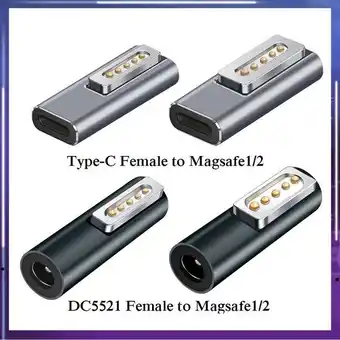 AliExpress Type c magnetic usb pd adapter for apple magsafe1 magsafe 2 macbook pro usb c female fast charging 60w magnet plug converter offer
