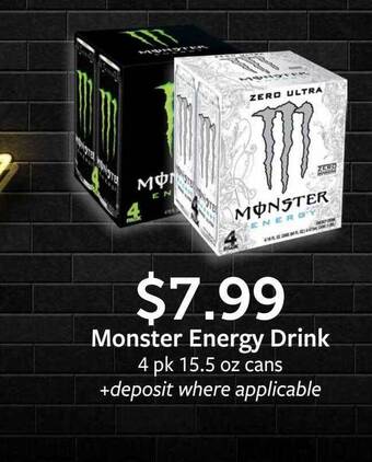 Fareway Monster energy drink offer