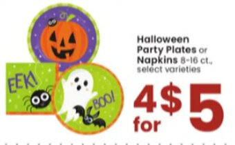 Albertsons Halloween Party Plates or Napkins offer