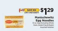 ShopRite Manischewitz egg noodles offer
