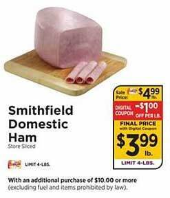 ShopRite Smithfield domestic ham offer