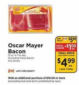 ShopRite Oscar mayer bacon offer