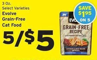 Hannaford Evolve grain-free cat food offer