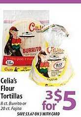 ACME Celia's flour tortillas offer