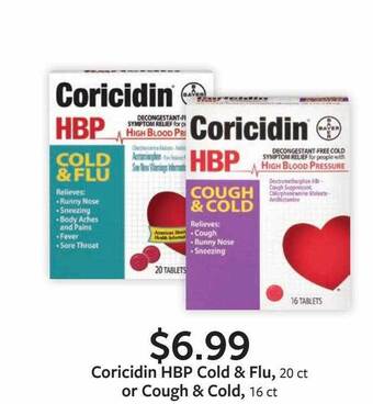Fareway Coricidin hbp cold & flu, or cough & cold offer