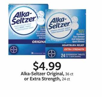 Fareway Alka-seltzer original, or extra strength offer