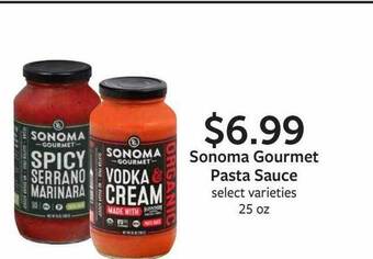 Fareway Sonoma gourmet pasta sauce offer