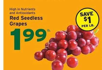 Hannaford Red seedless grapes offer