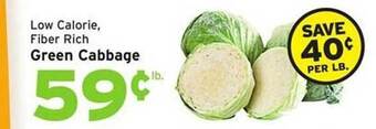 Hannaford Green cabbage offer