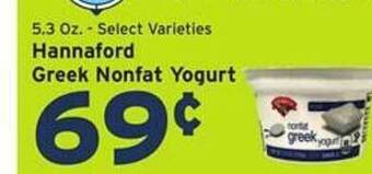 Hannaford Hannaford greek nonfat yogurt offer