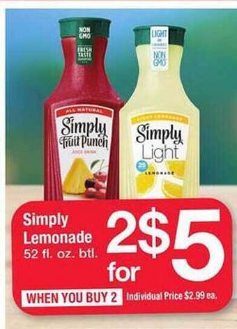 Safeway Simply lemonade offer