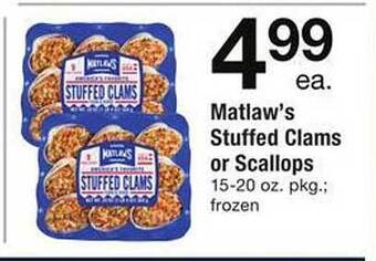 Safeway Matlaw's stuffed clams or scallops offer
