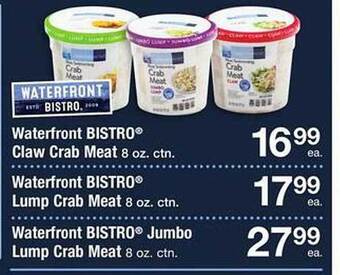 Safeway Waterfront bistro claw crab meat, waterfront bistro lump crab meat, waterfront bistro jumbo lump crab meat offer