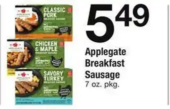 Safeway Applegate breakfast sausage offer