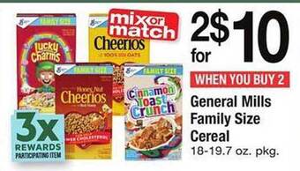 Safeway General mills family size cereal offer