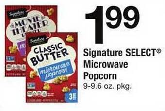 Safeway Signature select microwave popcorn offer