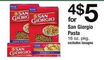 Safeway San giorgio pasta offer