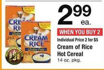 Safeway Cream of rice hot cereal offer