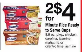 Safeway Minute rice ready to serve cups offer