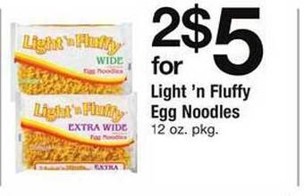 Safeway Light 'n fluffy egg noodles offer