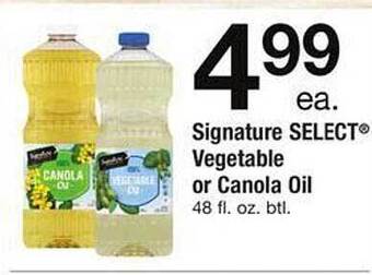 Safeway Signature select vegetable or canola oil offer