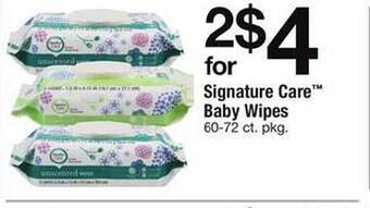Safeway Signature care baby wipes offer