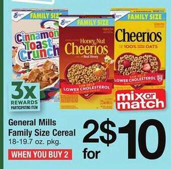 Safeway General mills family size cereal offer