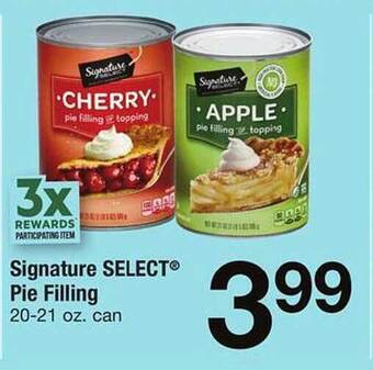 Safeway Signature select pie filling offer