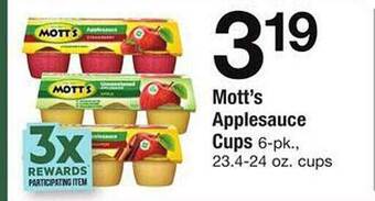 Safeway Mott's applesauce cups offer