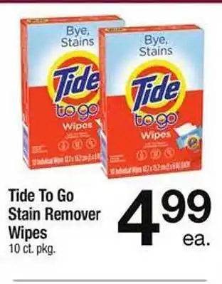 Safeway Tide to go stain remover wipes offer